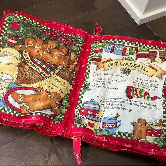 Vintage 90s The Kids Holidays Recipe Book Soft Fabric Cookbook - Picture 6 of 8